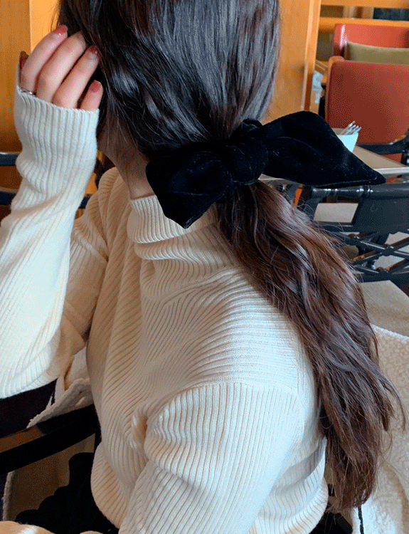 french velvet ribbon scrunchie