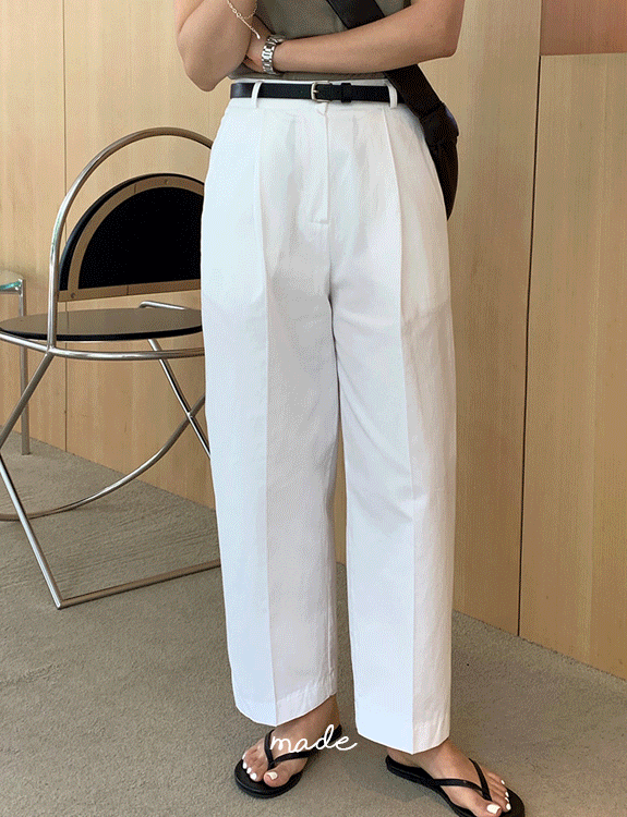 쿨 핀턱 cotton slacks - made pants