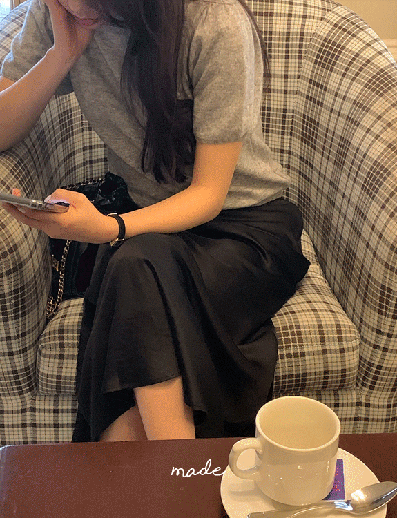 [당일출고]새틴 플레어 스커트 - made skirt