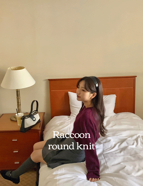 라쿤 라운드 knit (라쿤 30%, 울 30%)